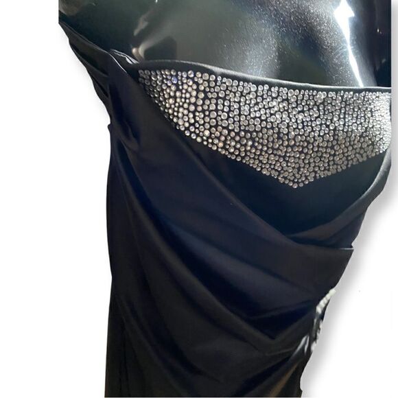 Maria Bonita Black Celebrity Dress Style Strap Shoulder Bodycon Pencil dress L - Picture 4 of 16